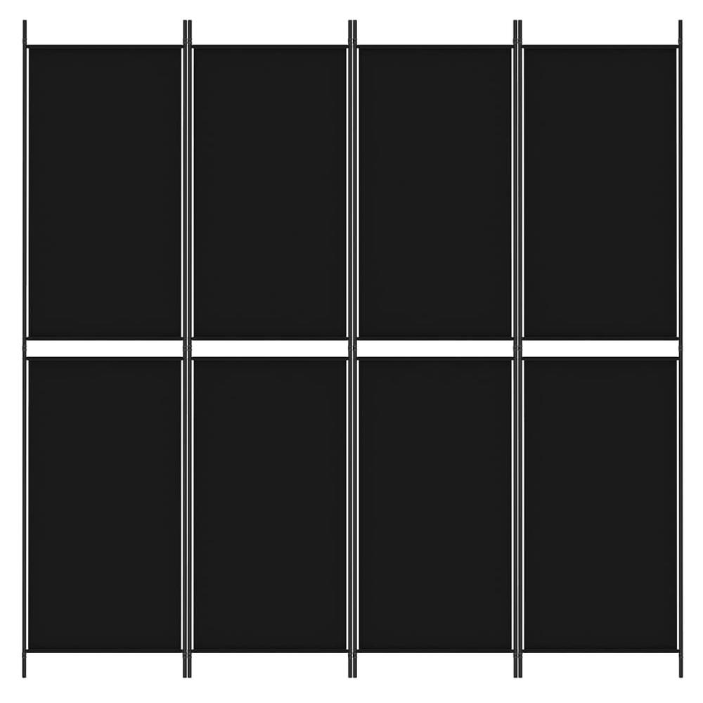 4-Panel Room Divider Black 78.7"x78.7" Fabric. Picture 2