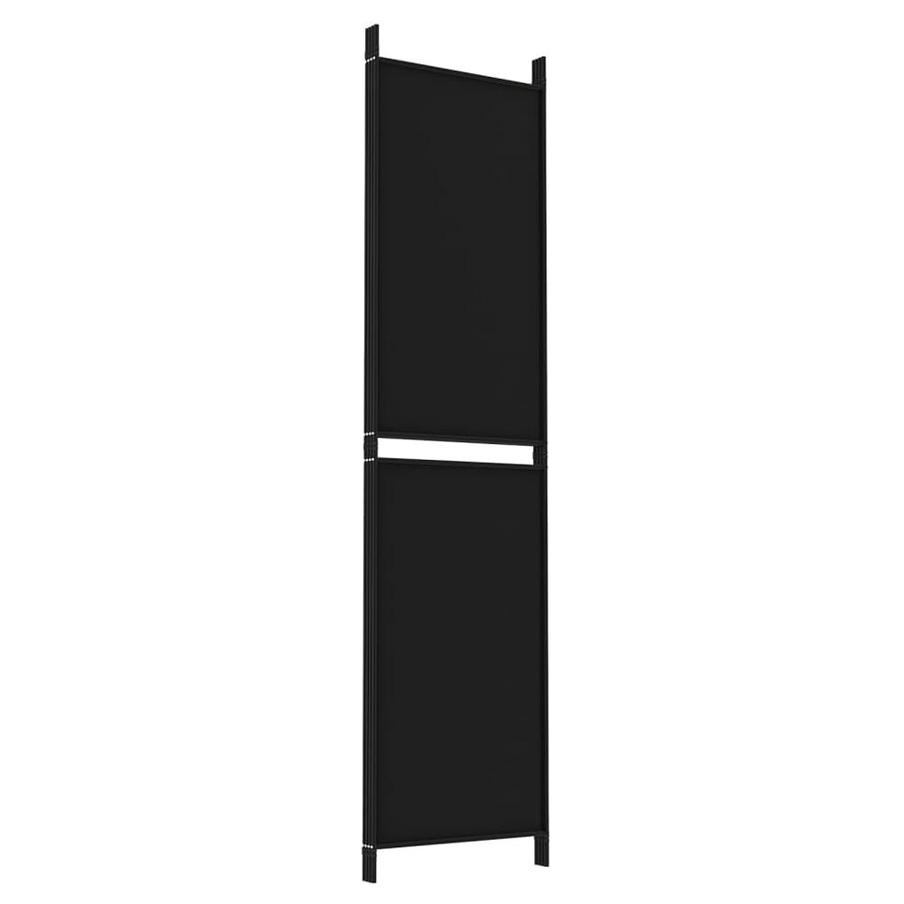 4-Panel Room Divider Black 78.7"x78.7" Fabric. Picture 5
