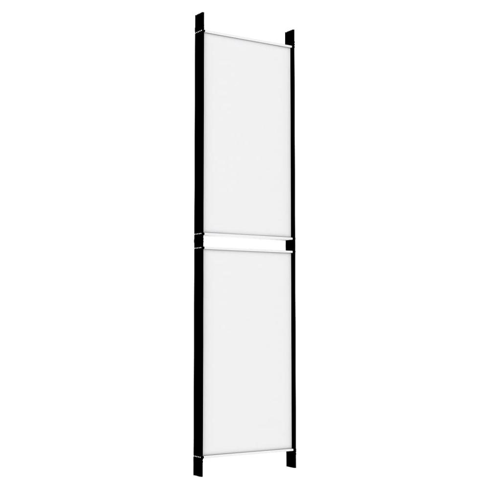 5-Panel Room Divider White 98.4"x78.7" Fabric. Picture 5
