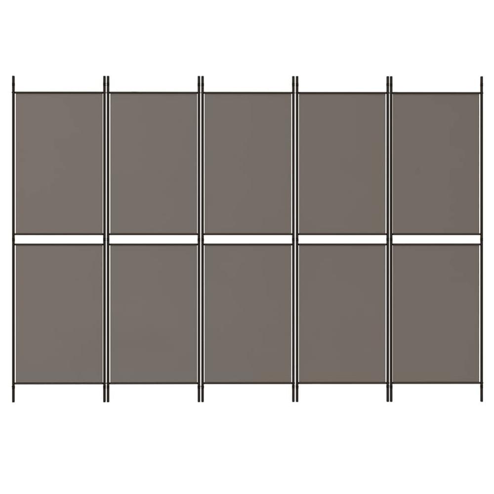 5-Panel Room Divider Anthracite 98.4"x78.7" Fabric. Picture 2