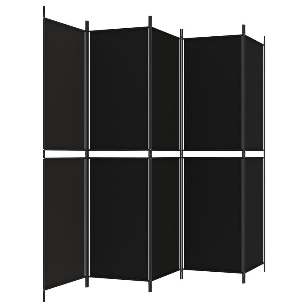5-Panel Room Divider Black 98.4"x78.7" Fabric. Picture 4