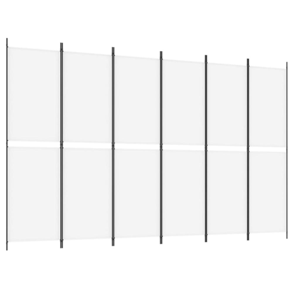 6-Panel Room Divider White 118.1"x78.7" Fabric. Picture 3