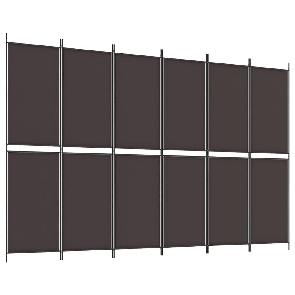 6-Panel Room Divider Brown 118.1"x78.7" Fabric. Picture 1