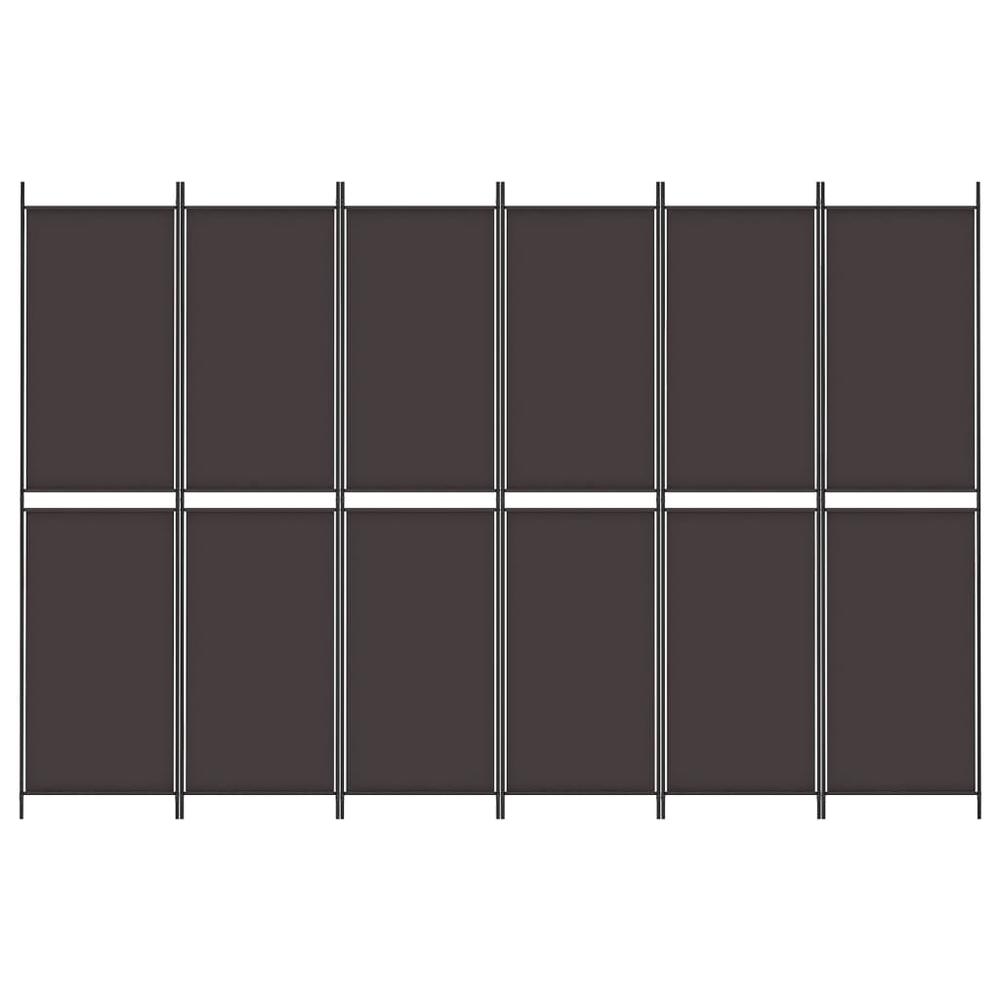 6-Panel Room Divider Brown 118.1"x78.7" Fabric. Picture 2
