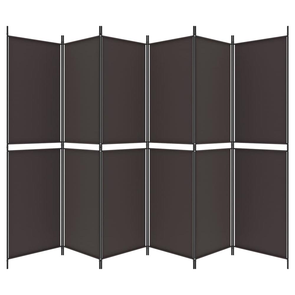 6-Panel Room Divider Brown 118.1"x78.7" Fabric. Picture 3