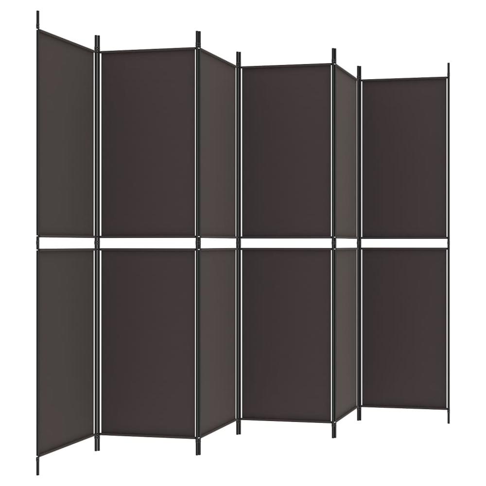 6-Panel Room Divider Brown 118.1"x78.7" Fabric. Picture 4