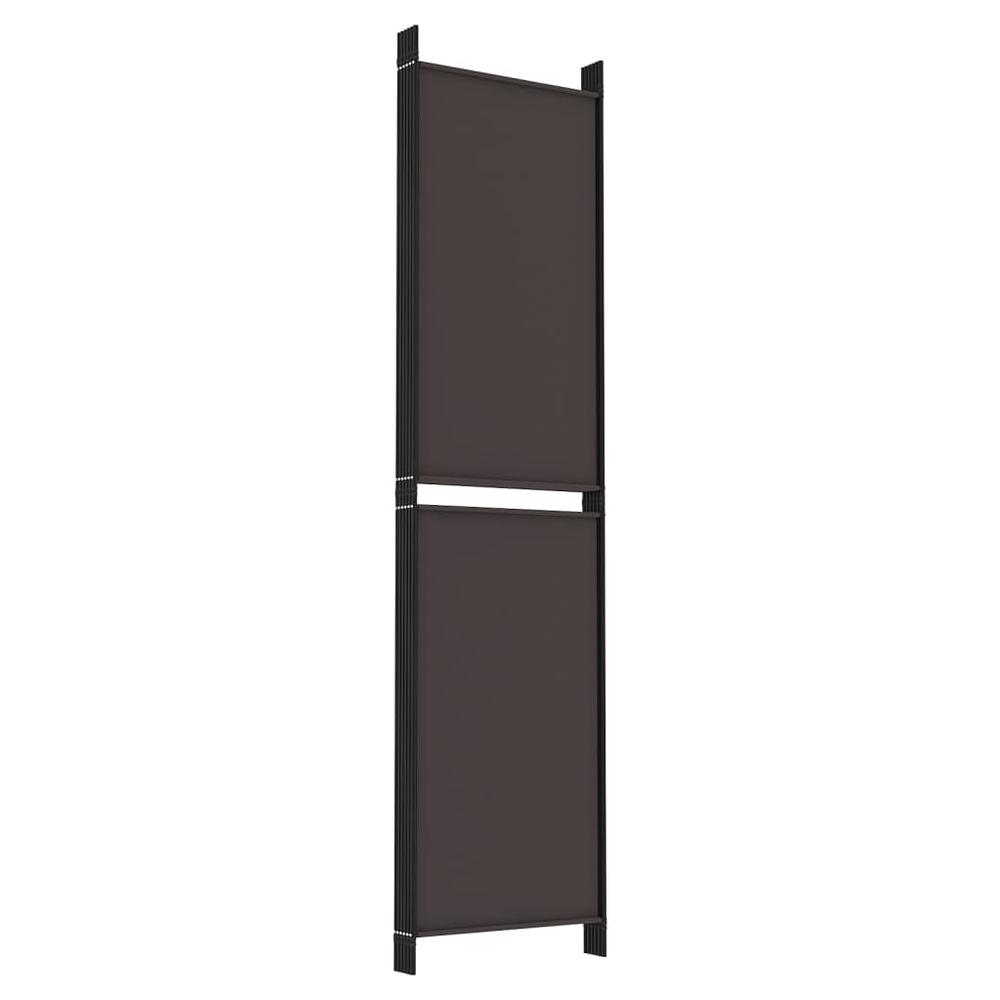 6-Panel Room Divider Brown 118.1"x78.7" Fabric. Picture 5