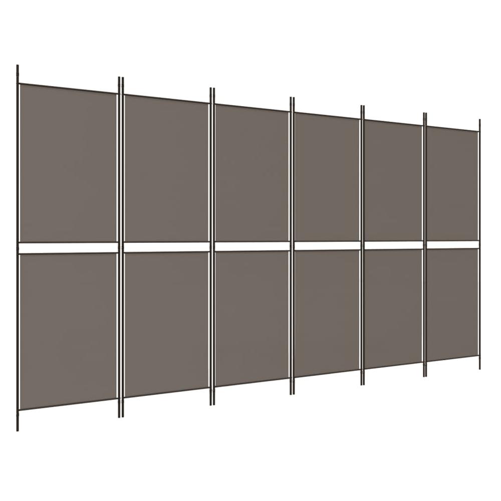 6-Panel Room Divider Anthracite 118.1"x78.7" Fabric. Picture 1