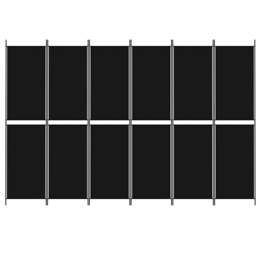 6-Panel Room Divider Black 118.1"x78.7" Fabric. Picture 2