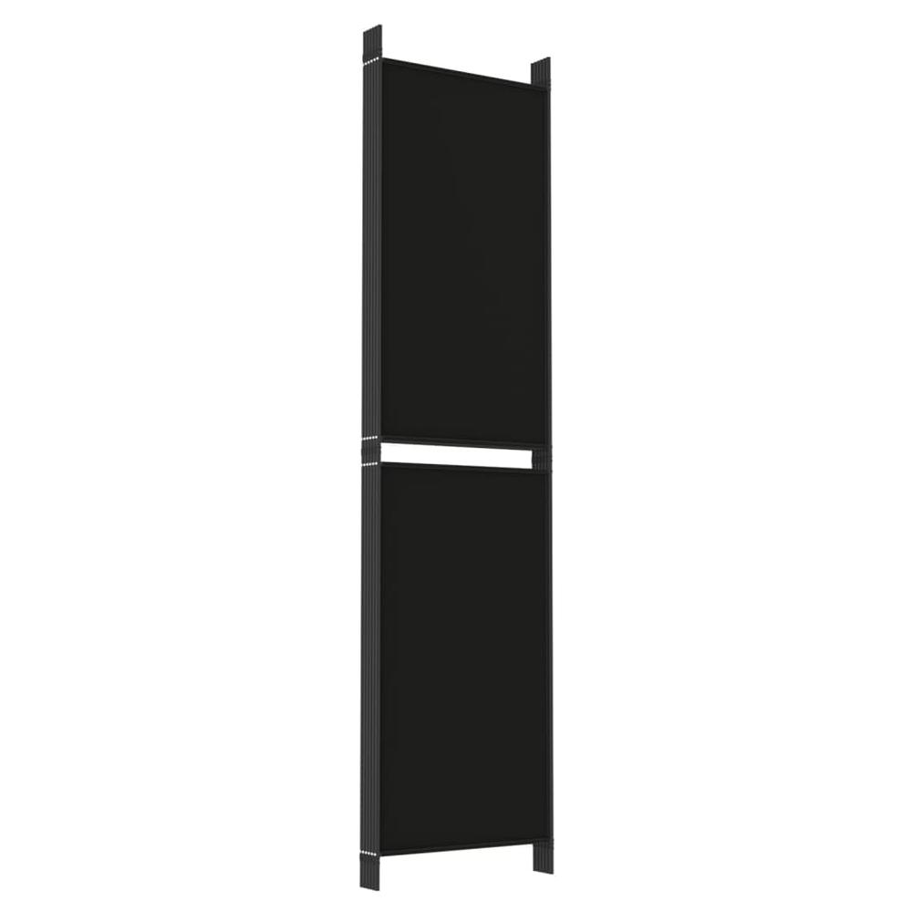 6-Panel Room Divider Black 118.1"x78.7" Fabric. Picture 5