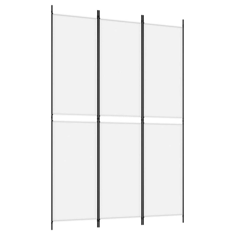 3-Panel Room Divider White 59.1"x86.6" Fabric. Picture 1