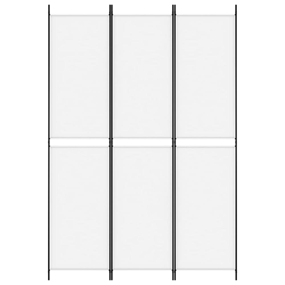 3-Panel Room Divider White 59.1"x86.6" Fabric. Picture 2