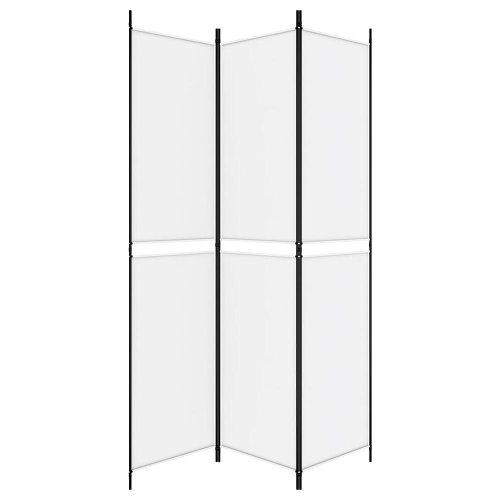 3-Panel Room Divider White 59.1"x86.6" Fabric. Picture 3