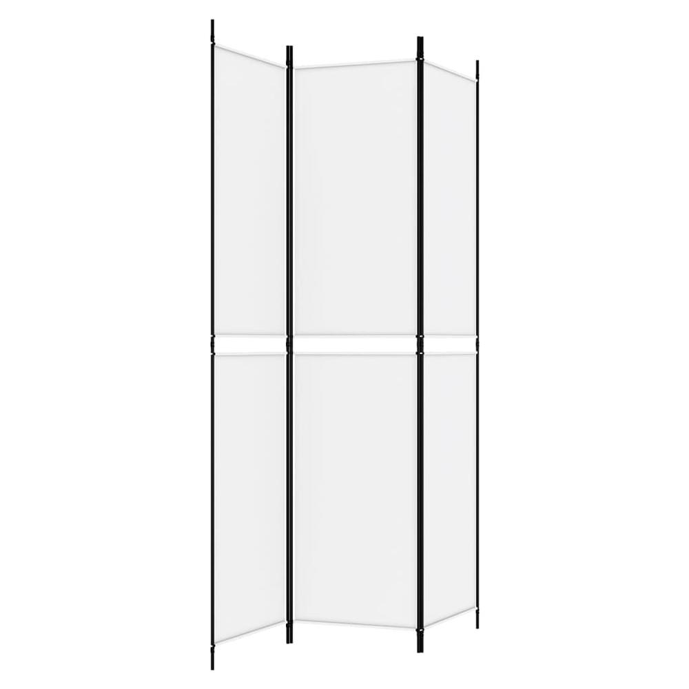 3-Panel Room Divider White 59.1"x86.6" Fabric. Picture 4