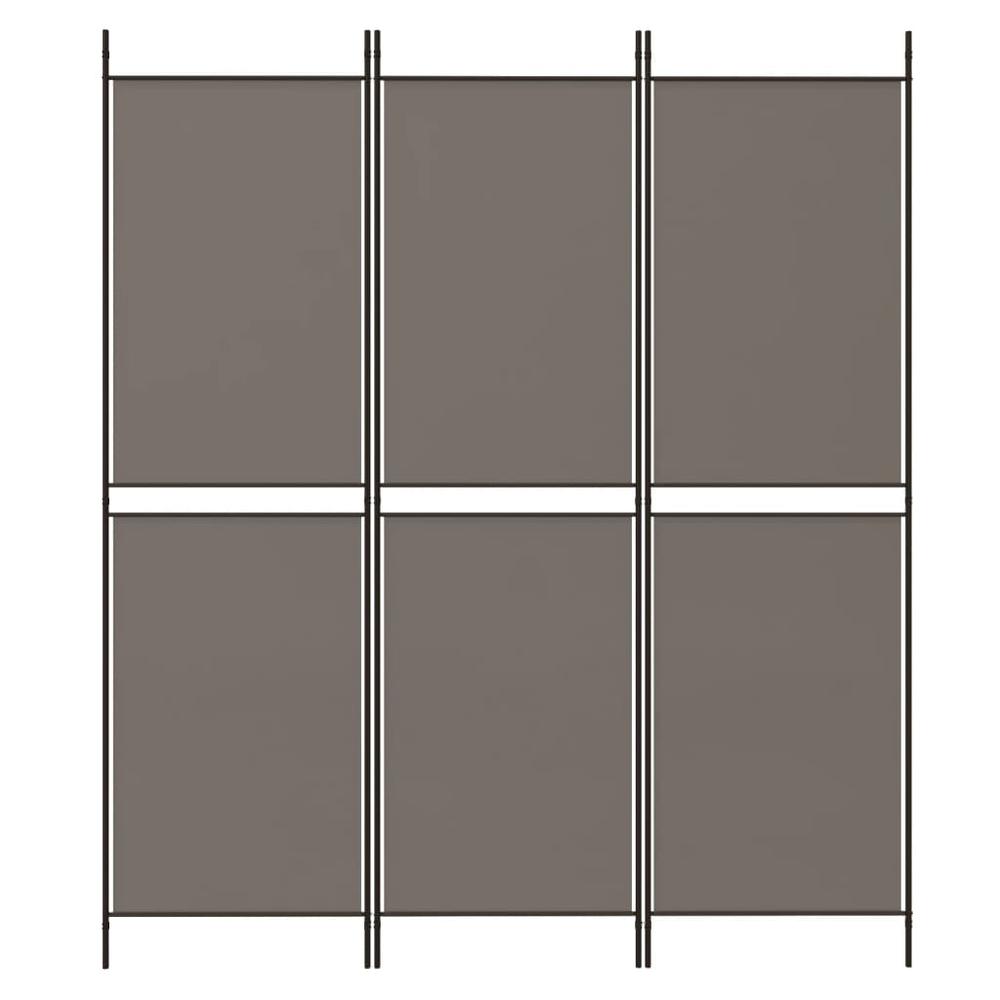 3-Panel Room Divider Anthracite 59.1"x86.6" Fabric. Picture 2