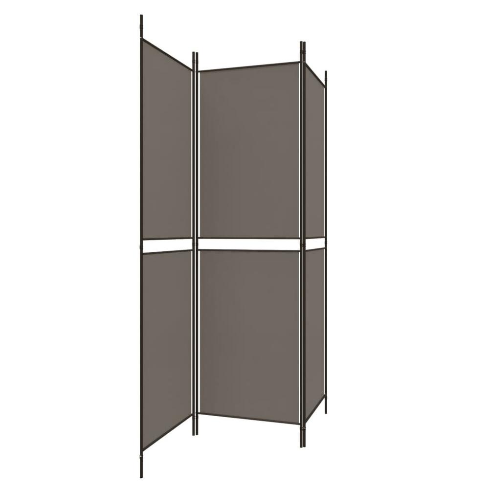 3-Panel Room Divider Anthracite 59.1"x86.6" Fabric. Picture 3