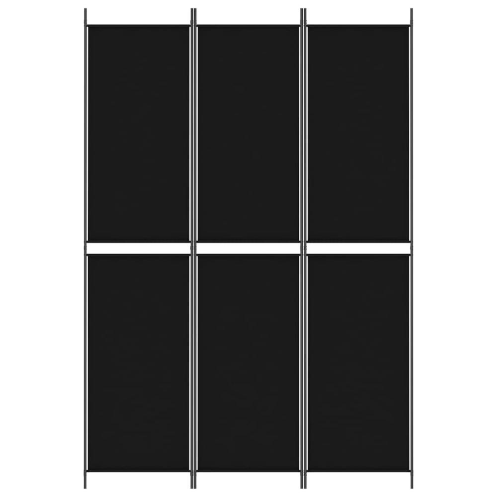 3-Panel Room Divider Black 59.1"x86.6" Fabric. Picture 2