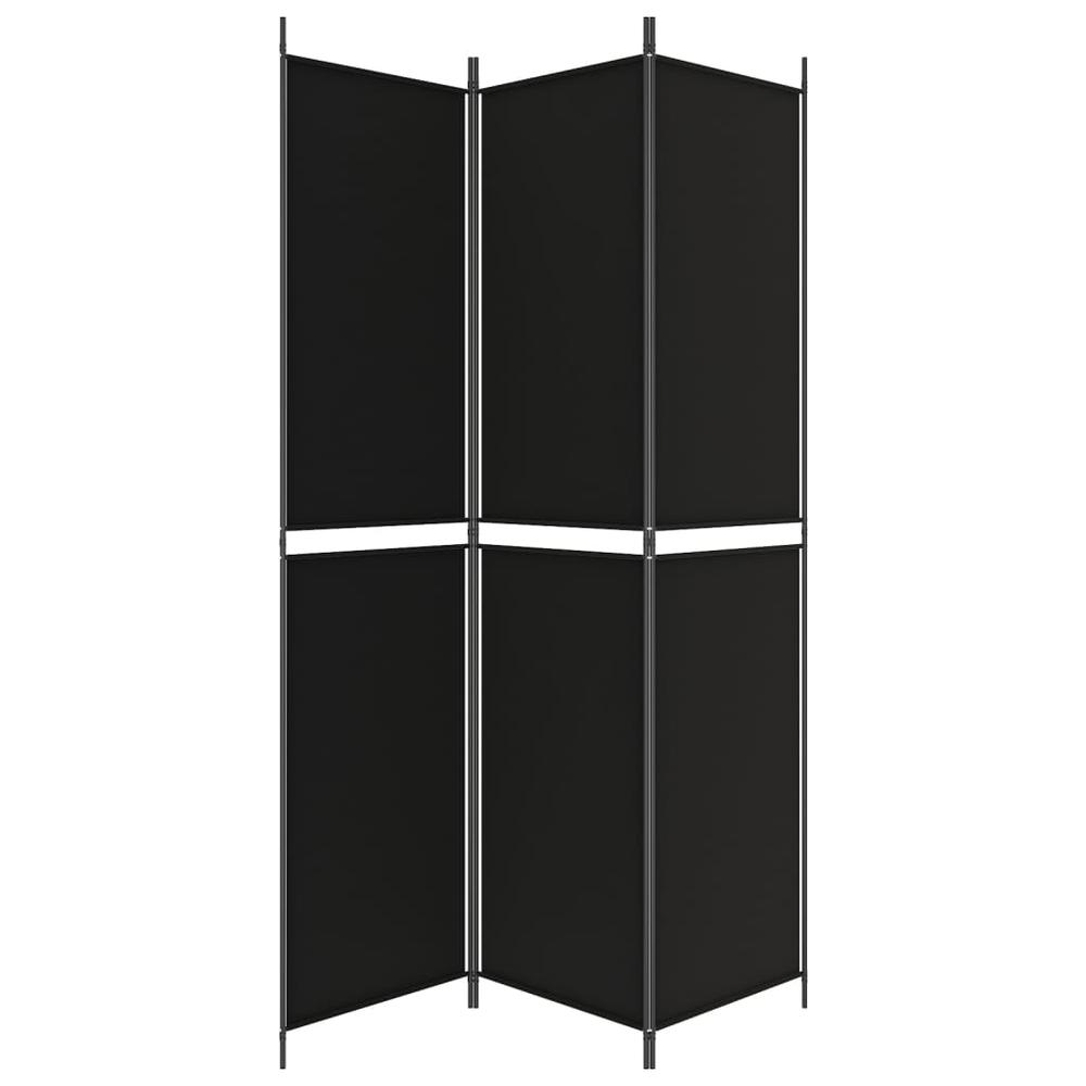 3-Panel Room Divider Black 59.1"x86.6" Fabric. Picture 3