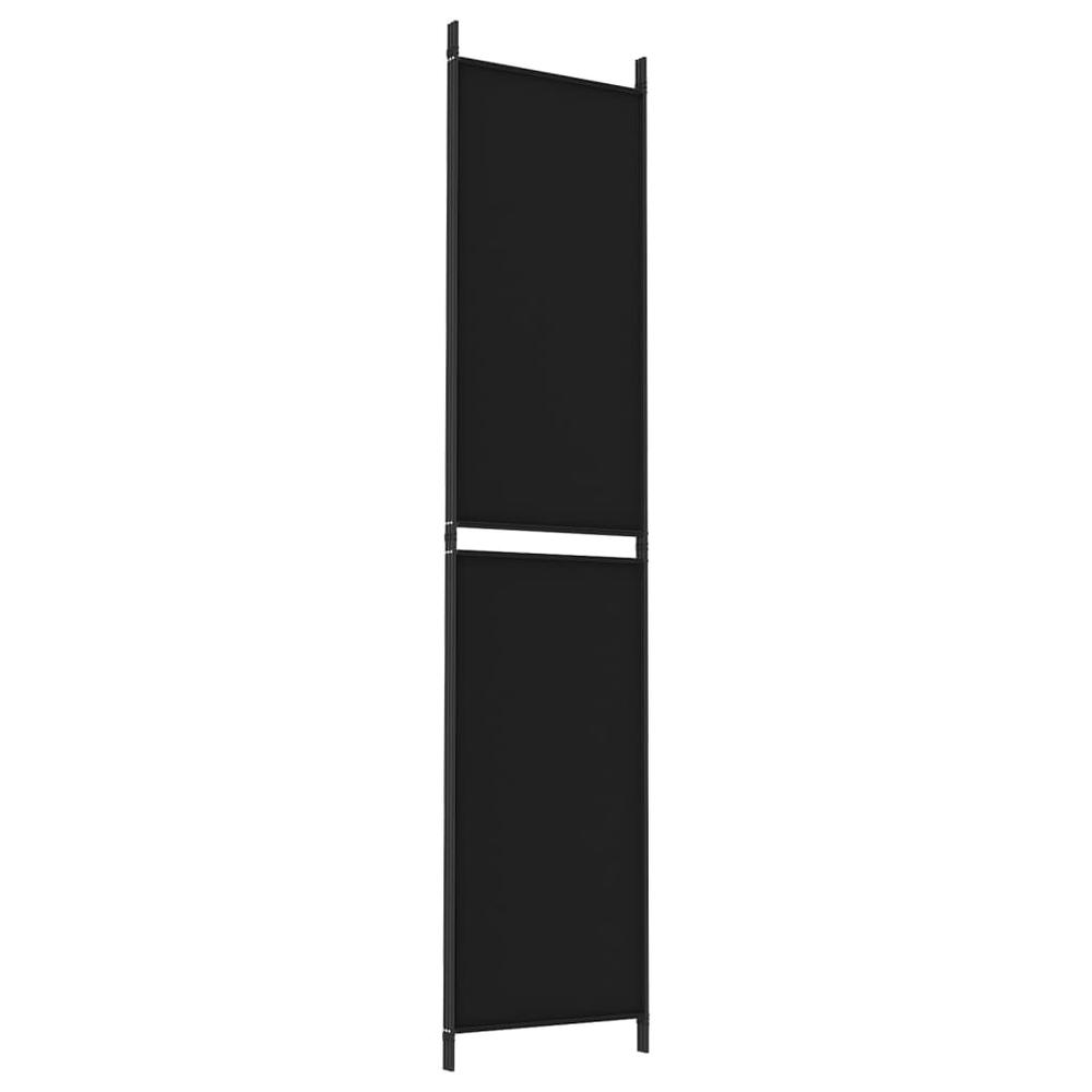 3-Panel Room Divider Black 59.1"x86.6" Fabric. Picture 5