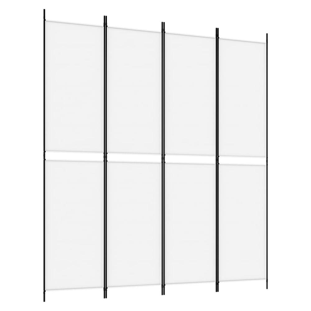 4-Panel Room Divider White 78.7"x86.6" Fabric. Picture 1