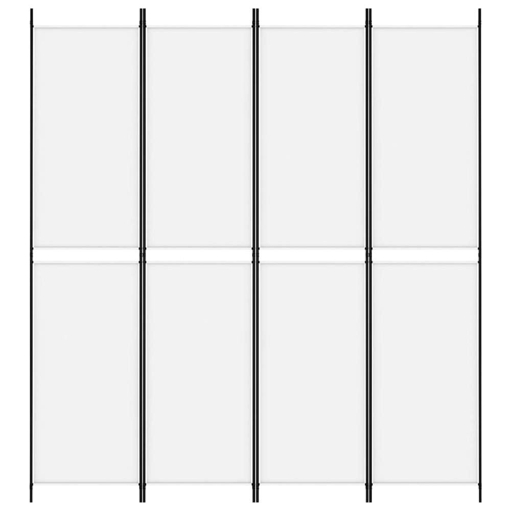 4-Panel Room Divider White 78.7"x86.6" Fabric. Picture 2