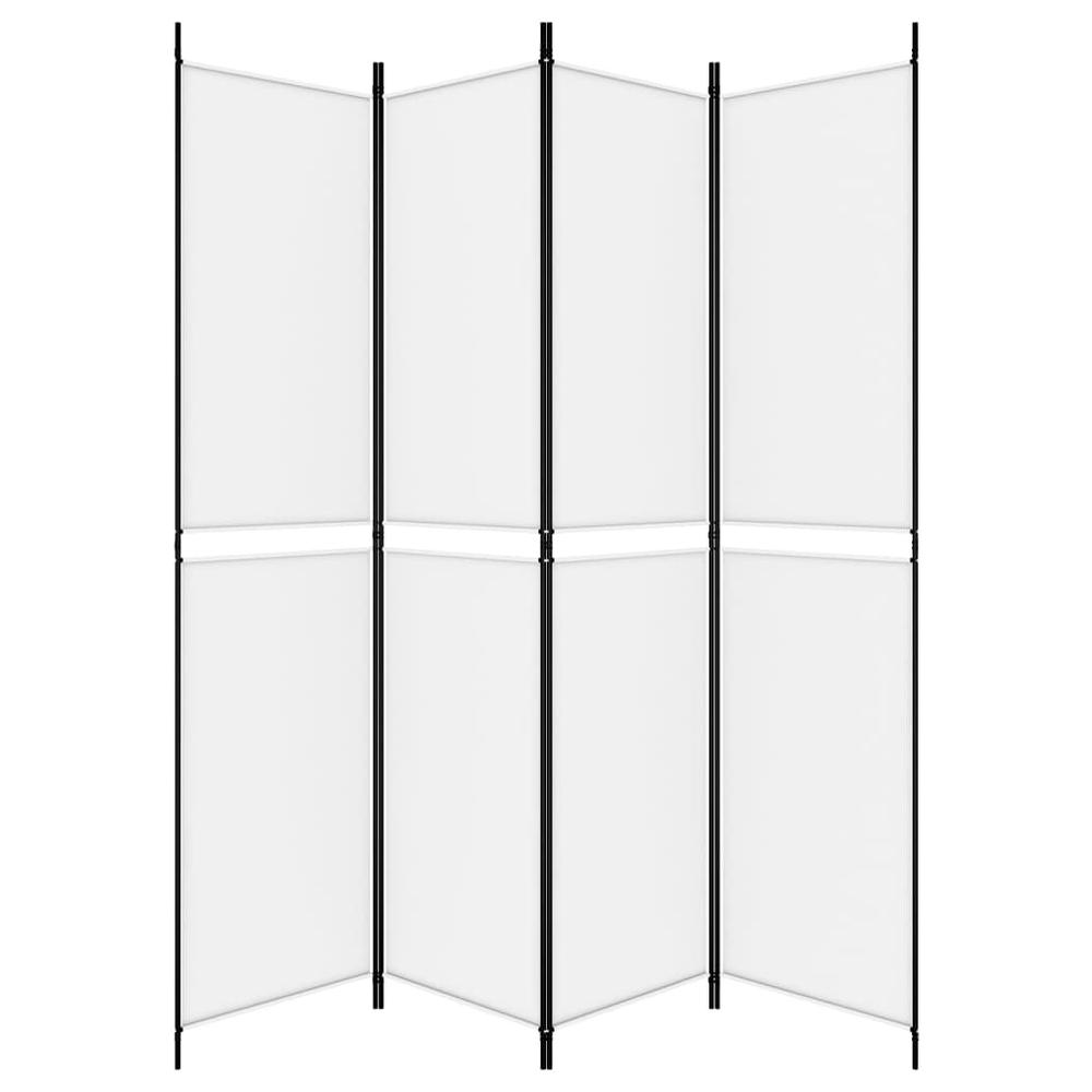4-Panel Room Divider White 78.7"x86.6" Fabric. Picture 3