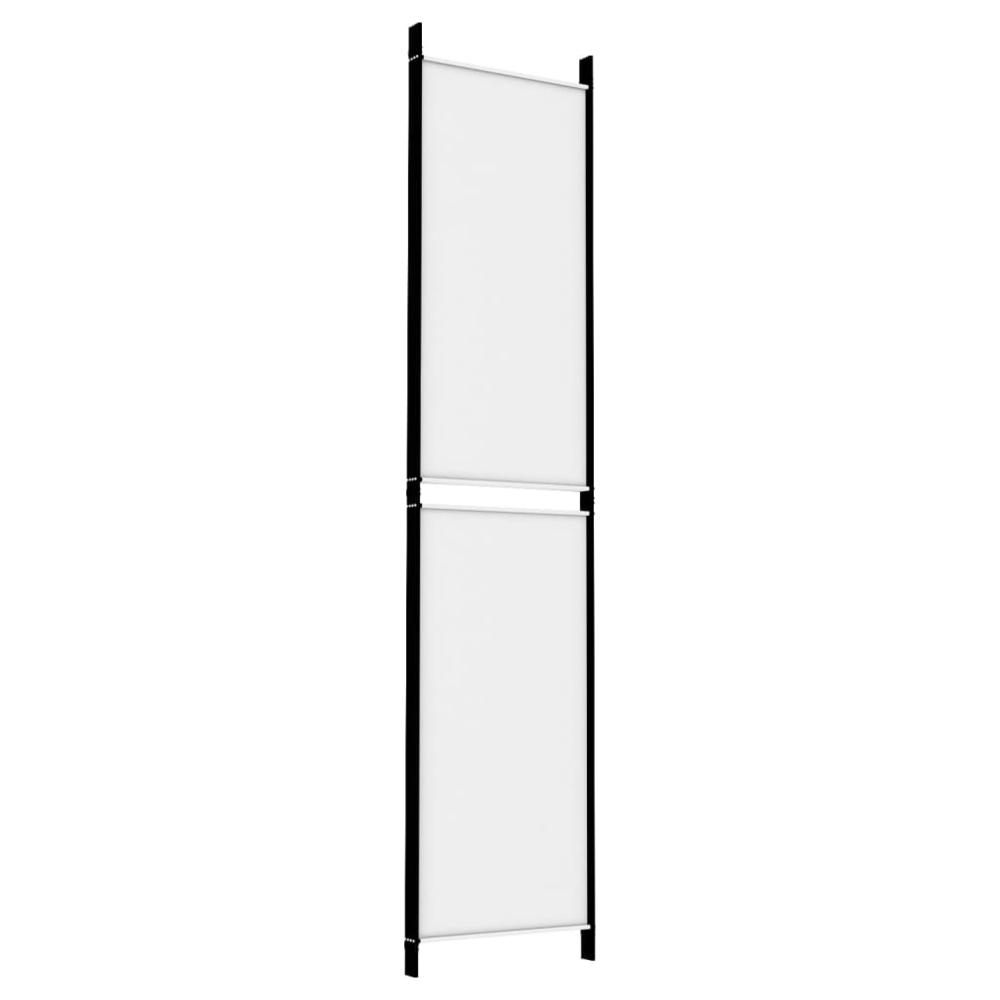 4-Panel Room Divider White 78.7"x86.6" Fabric. Picture 5