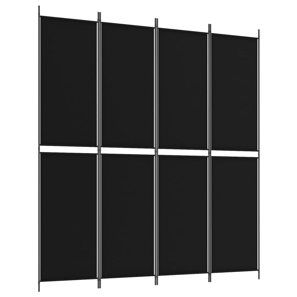 4-Panel Room Divider Black 78.7"x86.6" Fabric. Picture 1