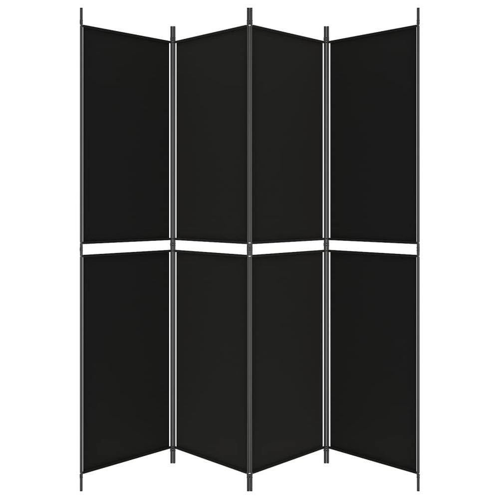 4-Panel Room Divider Black 78.7"x86.6" Fabric. Picture 3