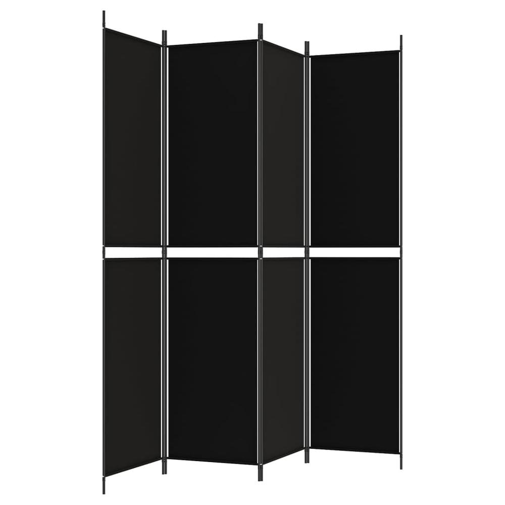 4-Panel Room Divider Black 78.7"x86.6" Fabric. Picture 4
