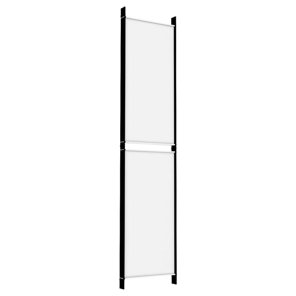 5-Panel Room Divider White 98.4"x86.6" Fabric. Picture 5