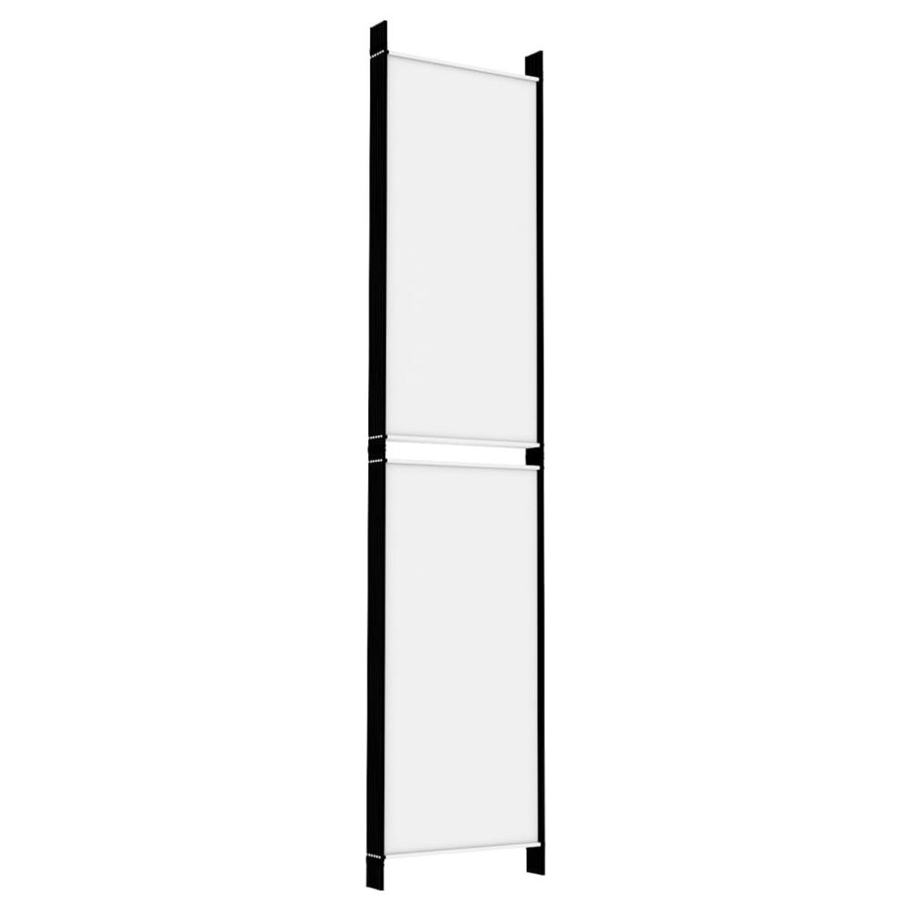 6-Panel Room Divider White 118.1"x86.6" Fabric. Picture 5