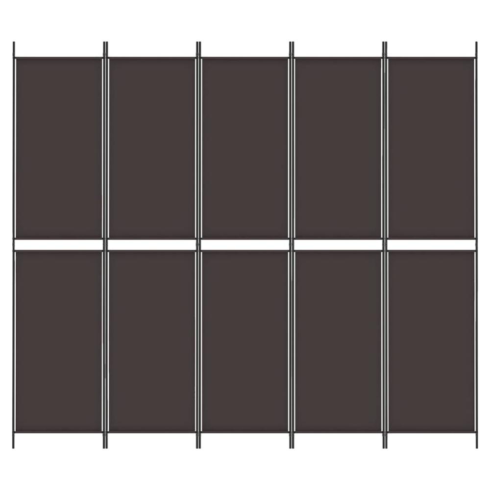 6-Panel Room Divider Brown 118.1"x86.6" Fabric. Picture 2