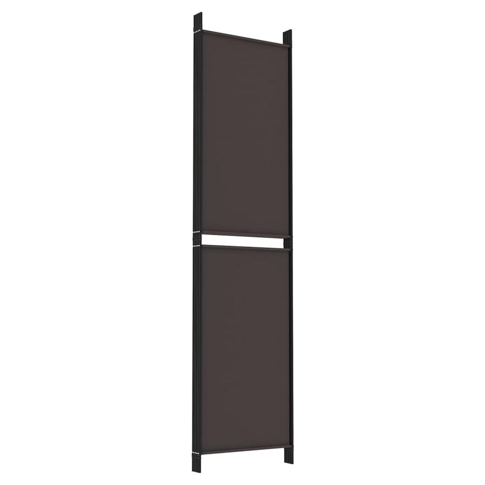 6-Panel Room Divider Brown 118.1"x86.6" Fabric. Picture 5