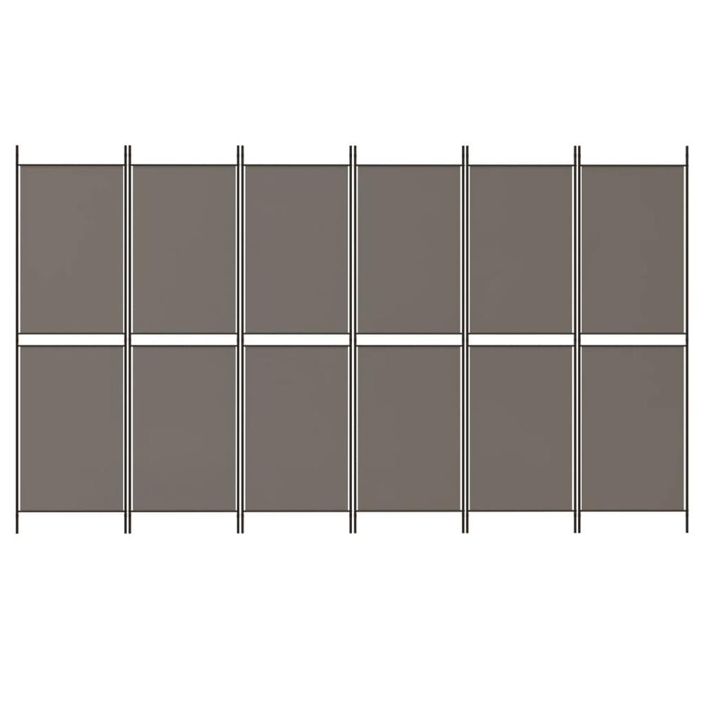 6-Panel Room Divider Anthracite 118.1"x86.6" Fabric. Picture 2
