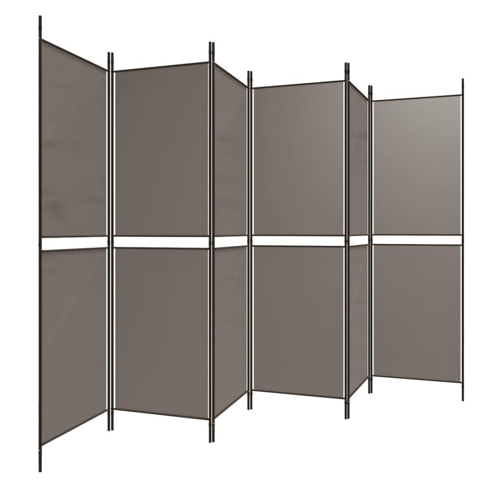 6-Panel Room Divider Anthracite 118.1"x86.6" Fabric. Picture 3