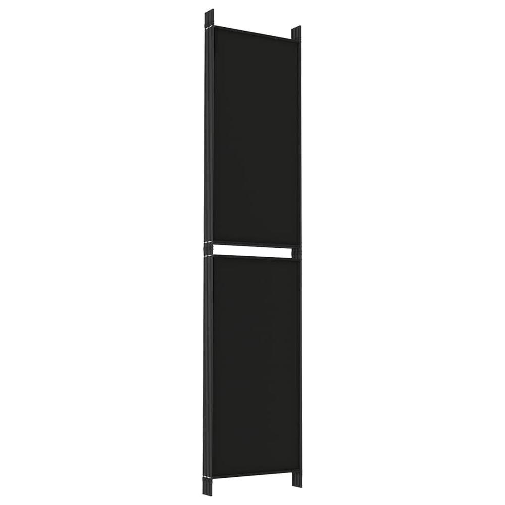 6-Panel Room Divider Black 118.1"x86.6" Fabric. Picture 4