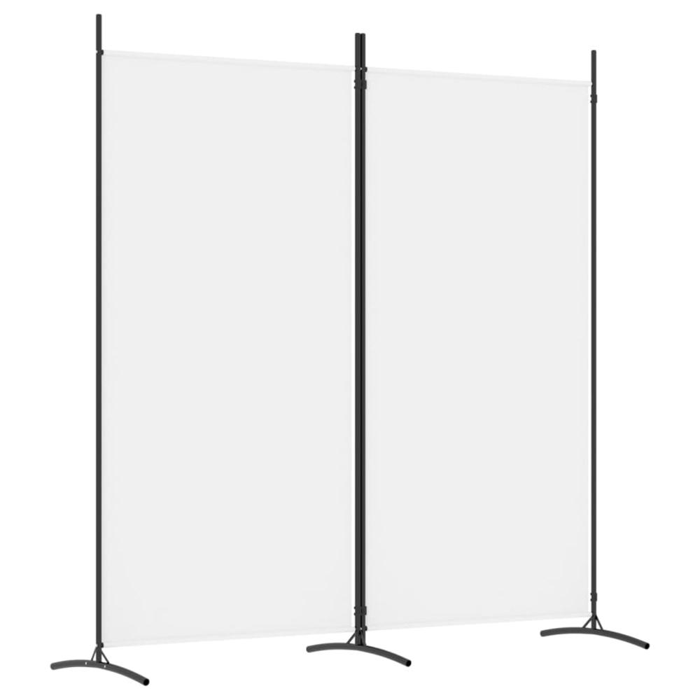 2-Panel Room Divider White 68.9"x70.9" Fabric. Picture 1