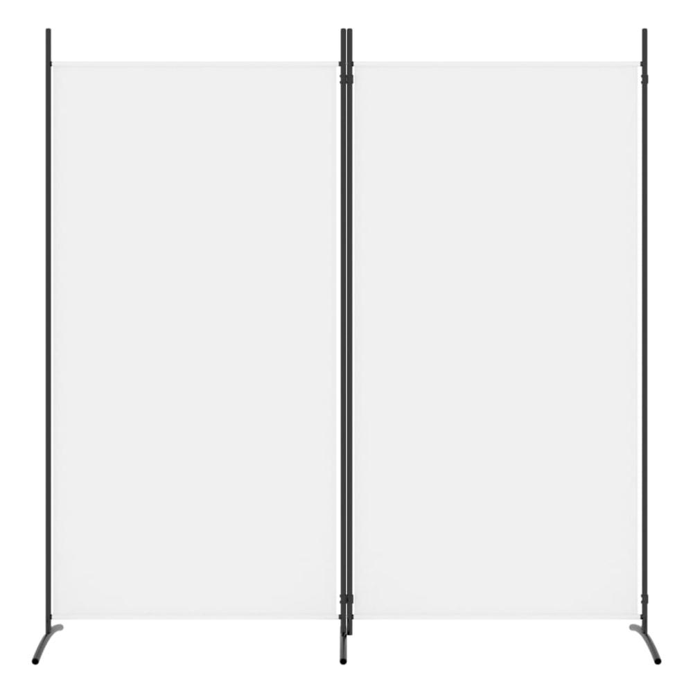 2-Panel Room Divider White 68.9"x70.9" Fabric. Picture 2