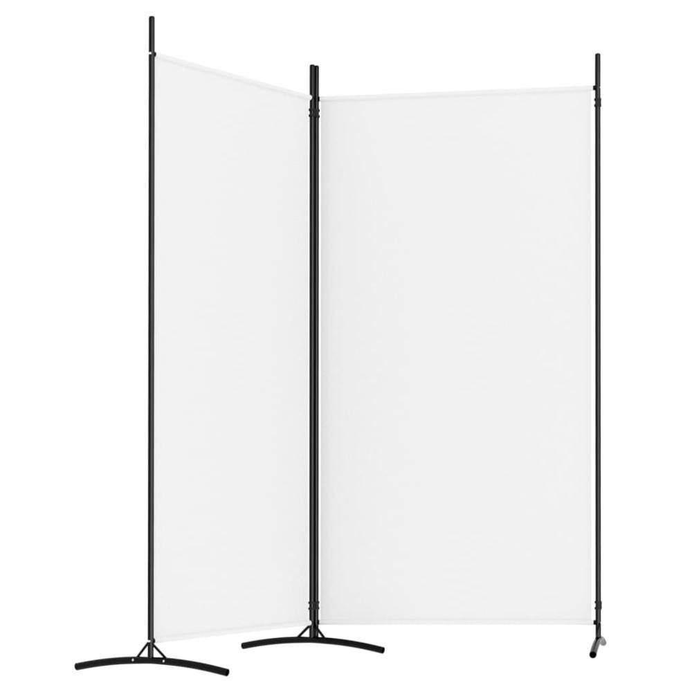 2-Panel Room Divider White 68.9"x70.9" Fabric. Picture 3