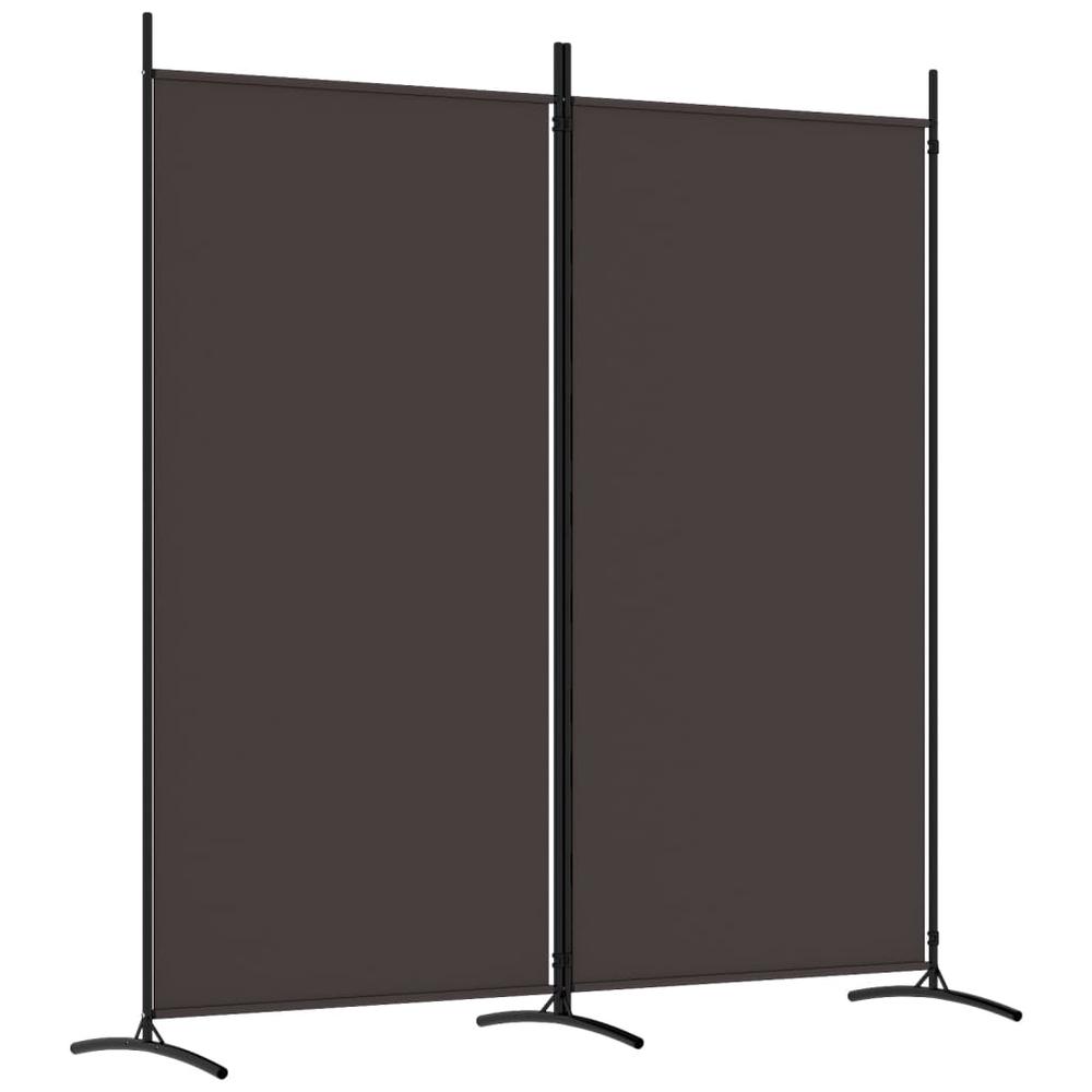 2-Panel Room Divider Brown 68.9"x70.9" Fabric. Picture 1