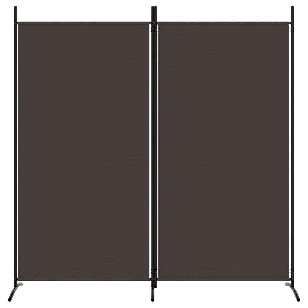 2-Panel Room Divider Brown 68.9"x70.9" Fabric. Picture 2