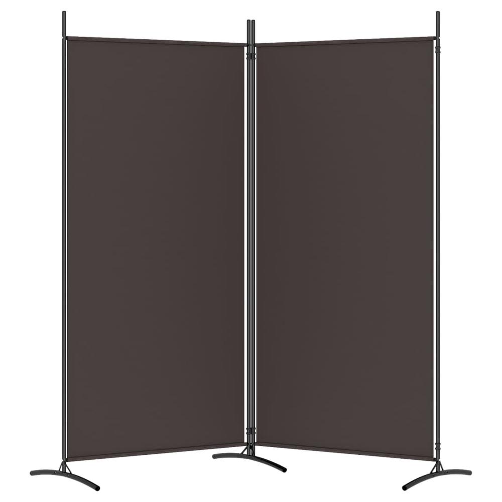 2-Panel Room Divider Brown 68.9"x70.9" Fabric. Picture 3