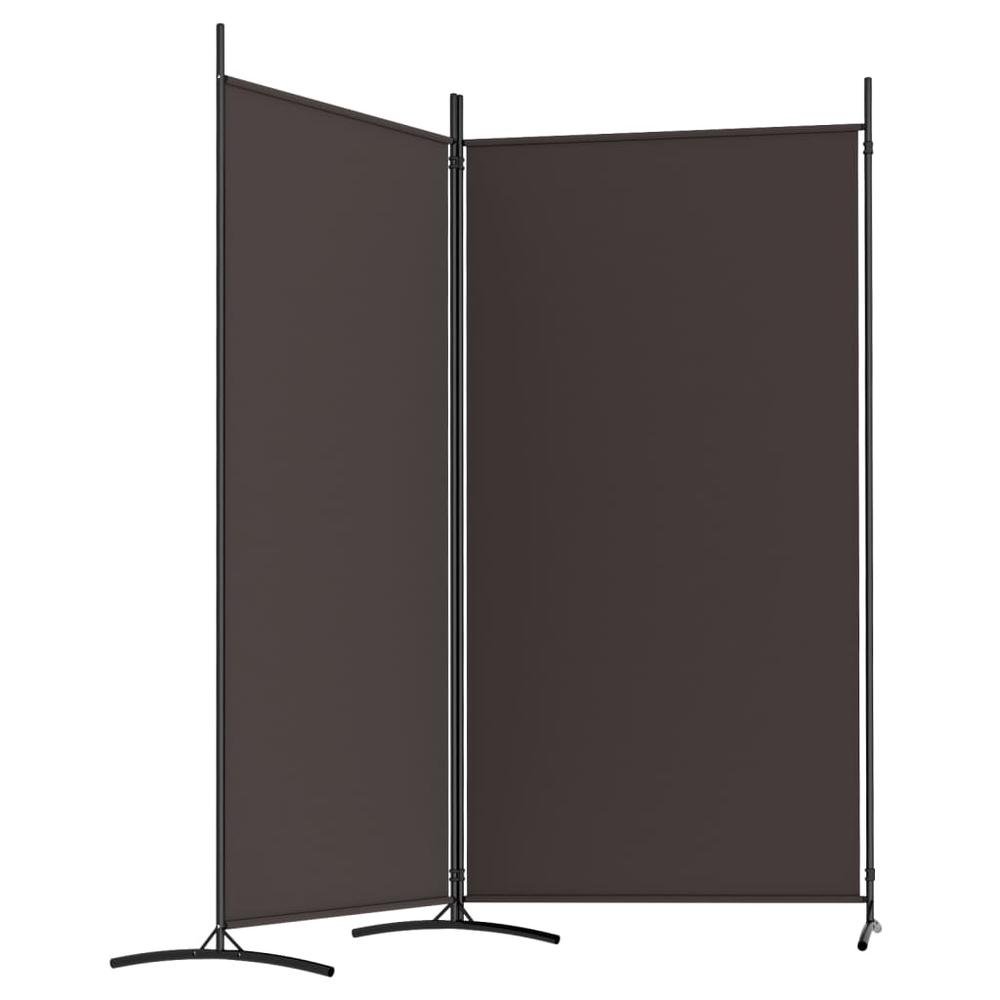 2-Panel Room Divider Brown 68.9"x70.9" Fabric. Picture 4