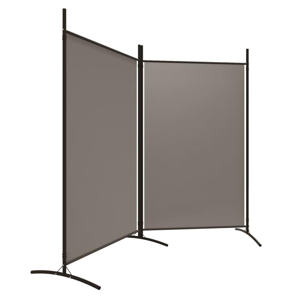 2-Panel Room Divider Anthracite 68.9"x70.9" Fabric. Picture 3