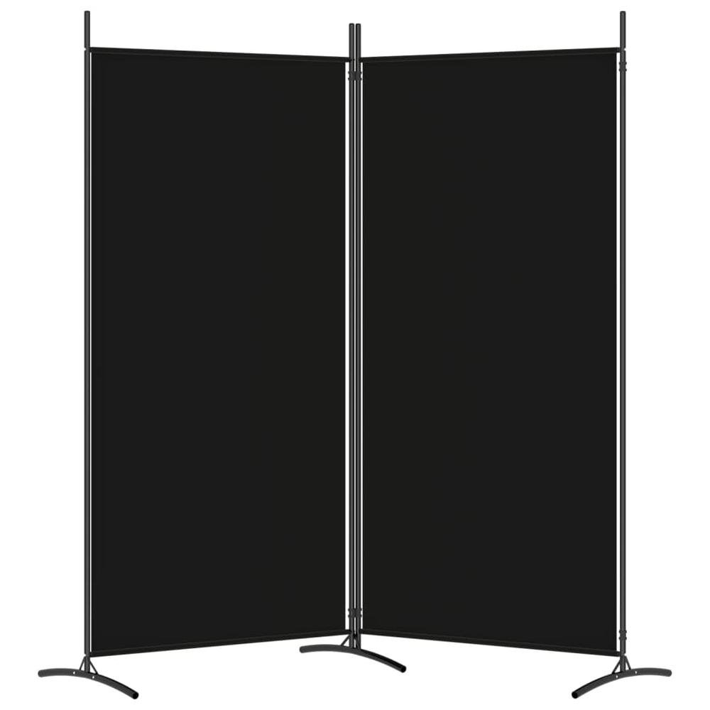 2-Panel Room Divider Black 68.9"x70.9" Fabric. Picture 4