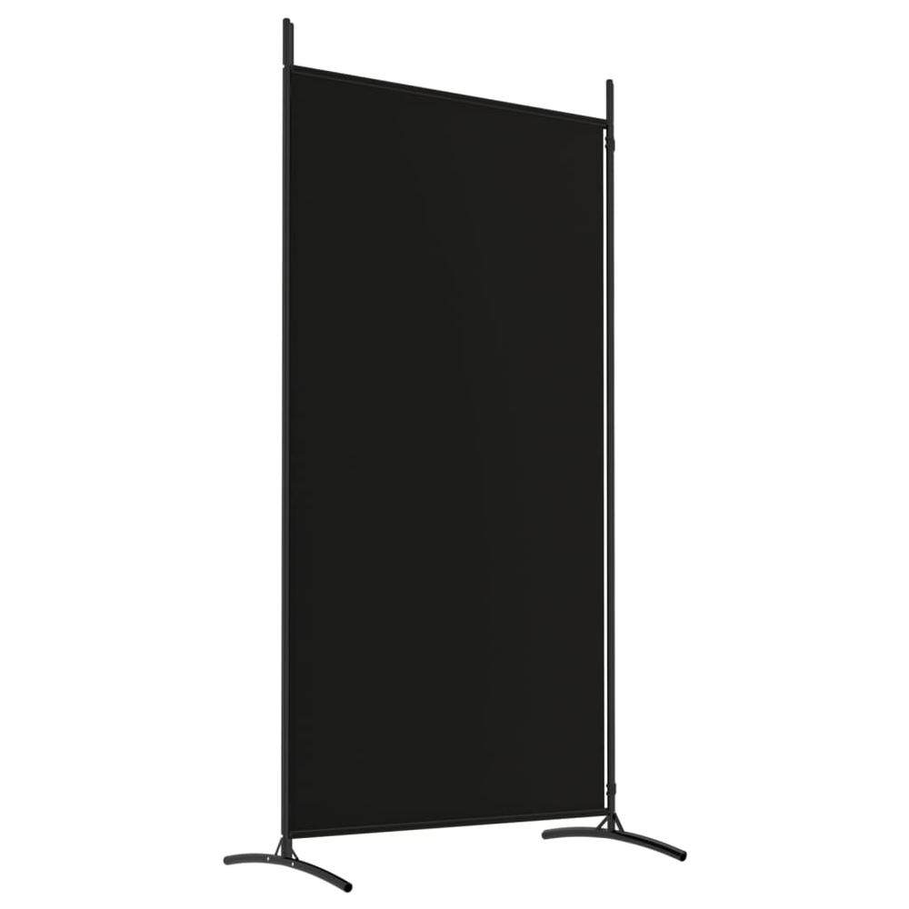 2-Panel Room Divider Black 68.9"x70.9" Fabric. Picture 5