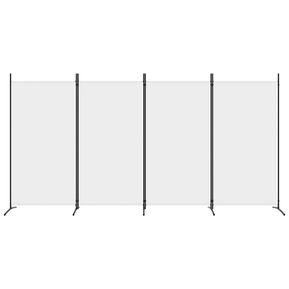 4-Panel Room Divider White 136.2"x70.9" Fabric. Picture 2