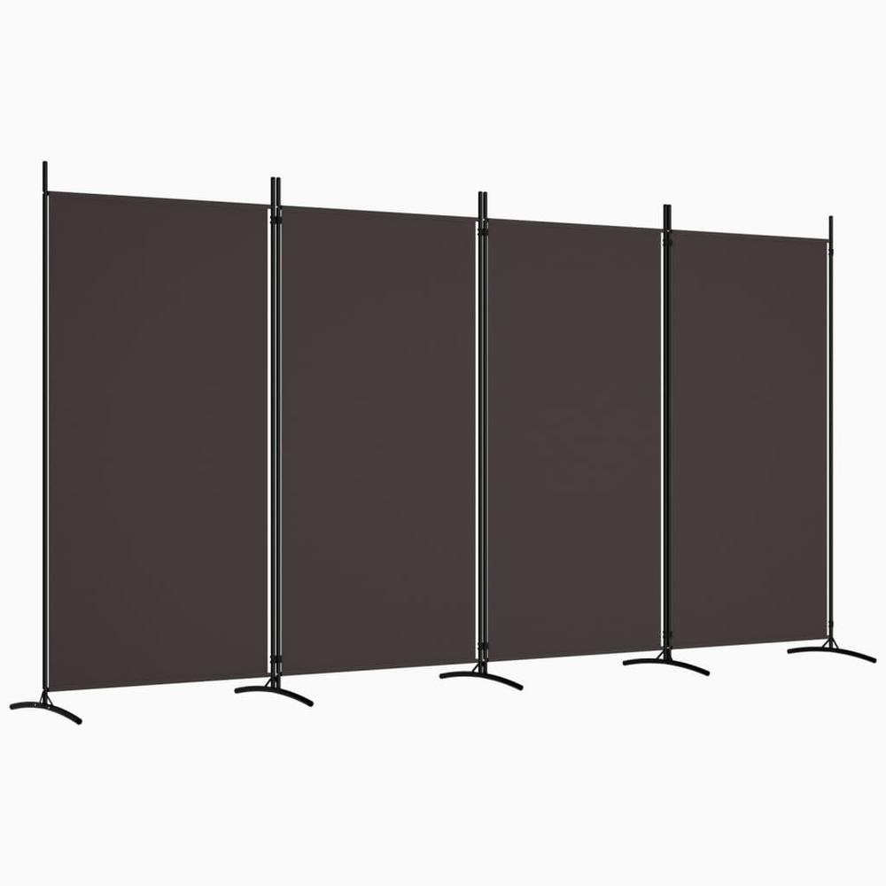 4-Panel Room Divider Brown 136.2"x70.9" Fabric. Picture 1