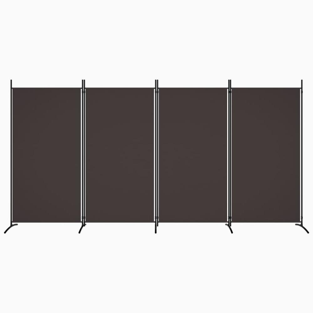 4-Panel Room Divider Brown 136.2"x70.9" Fabric. Picture 2
